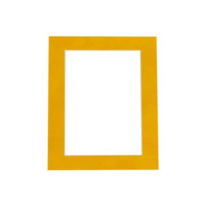 Poster Palooza 16x20 Mat Bevel Cut for 14x17 Photos - Acid Free Bright Yellow Precut Matboard - For Pictures, Photos, Framing - 4-ply Thickness