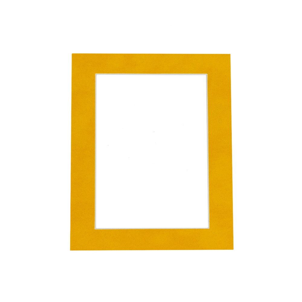 Poster Palooza 16x20 Mat Bevel Cut for 14x17 Photos - Acid Free Bright Yellow Precut Matboard - For Pictures, Photos, Framing - 4-ply Thickness