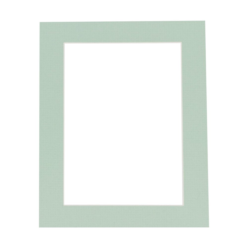 12x16 Mat Bevel Cut for 11x13.5 Photos - Acid Free Honeydew Green Precut Matboard With Backing Board and Crystal Clear, Self Seal Photo Mat Bag - For Pictures, Photos, Framing - 4-ply Thickness