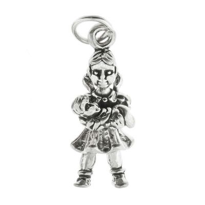 Big Sister Holding Sibling 3D 925 Solid Sterling Silver Charm Pendant Bracelet Jewelry Making Supply