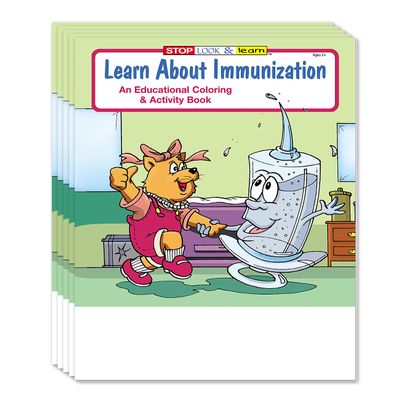 ZOCO Learn About Immunization Coloring Books (50 Bulk Pack, Without Crayons) Vaccine Activity Book Healthcare, Hospital, Doctor's Office Handout for Kids