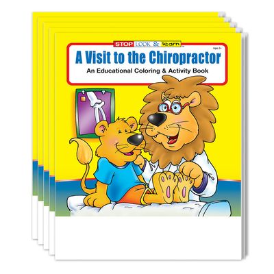 ZOCO A Visit to the Chiropractor's Office Educational Coloring Books (50 Bulk Pack, Without Crayons) Chiropractor Supplies Activities for Kids