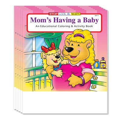 ZOCO Mom's Having a Baby Educational Coloring Books (50 Bulk Pack, Without Crayons) New Baby in the Family Book for Kids Games, Puzzles, Fun Activities