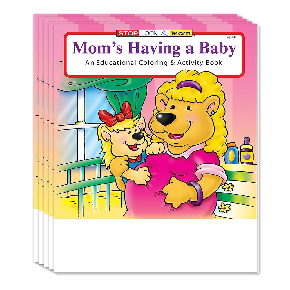 ZOCO Mom's Having a Baby Educational Coloring Books (50 Bulk Pack, Without Crayons) New Baby in the Family Book for Kids Games, Puzzles, Fun Activities