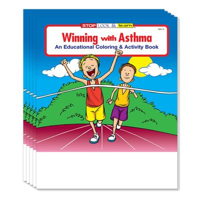 ZOCO Learn About Asthma Coloring Books (50 Bulk Pack, Without Crayons) Educational & Fun Games, Puzzles, Activities for Kids