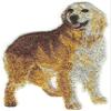 Embroidered Iron On Sew On Patch Standing Golden Retriever Dog Breed Applique, 2 1/4" x 3" view 1