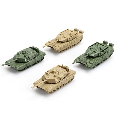 ViiKONDO 1/144 Scale Toy Tank Model Kit Military Vehicle China Type 99 vs US M1A2 Army Assembly Tabletop Wargame Diorama Hobby Building 4PCS