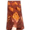 LadyQ New French African White Lace Fabric 2022 Cord Sequin Fabrics 5 Yards Material Nigeria Sequence Lace Fabric For Women Dress 664LD (Orange) view 3