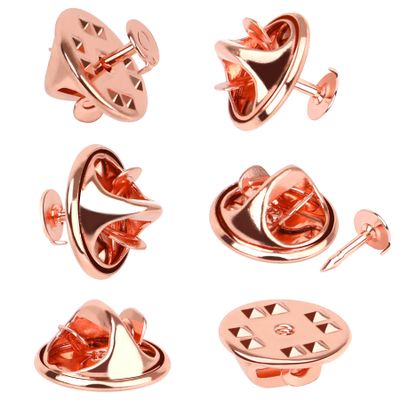 JANYUN 120 Pairs Rose Gold Butterfly Clutch Tie Tacks Pin Back Metal Locking Replacement with 4mm Width Blank Pins for Craft Making (4mm, Rose Gold)