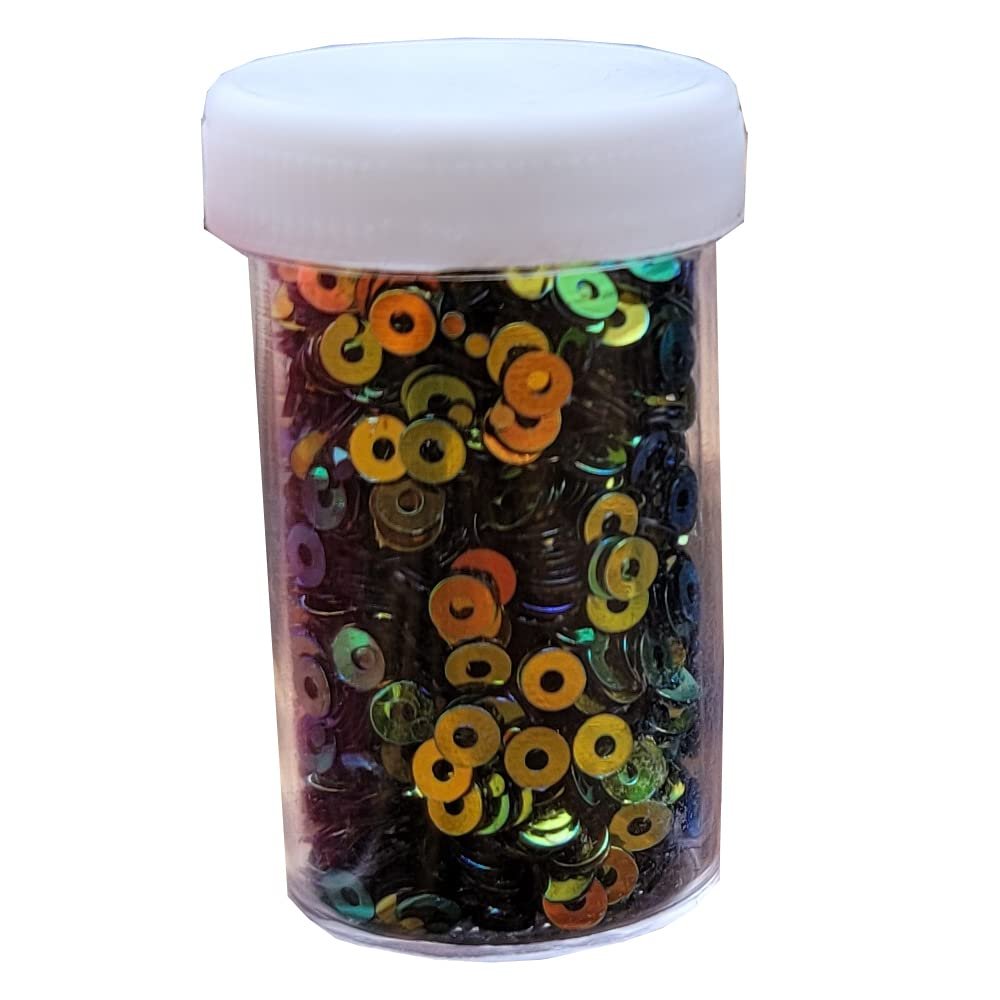 3mm Flat Round Sew on Sequins, 6gms per Storage Tube, Available in 21 Bright Colors (Metallic Green)
