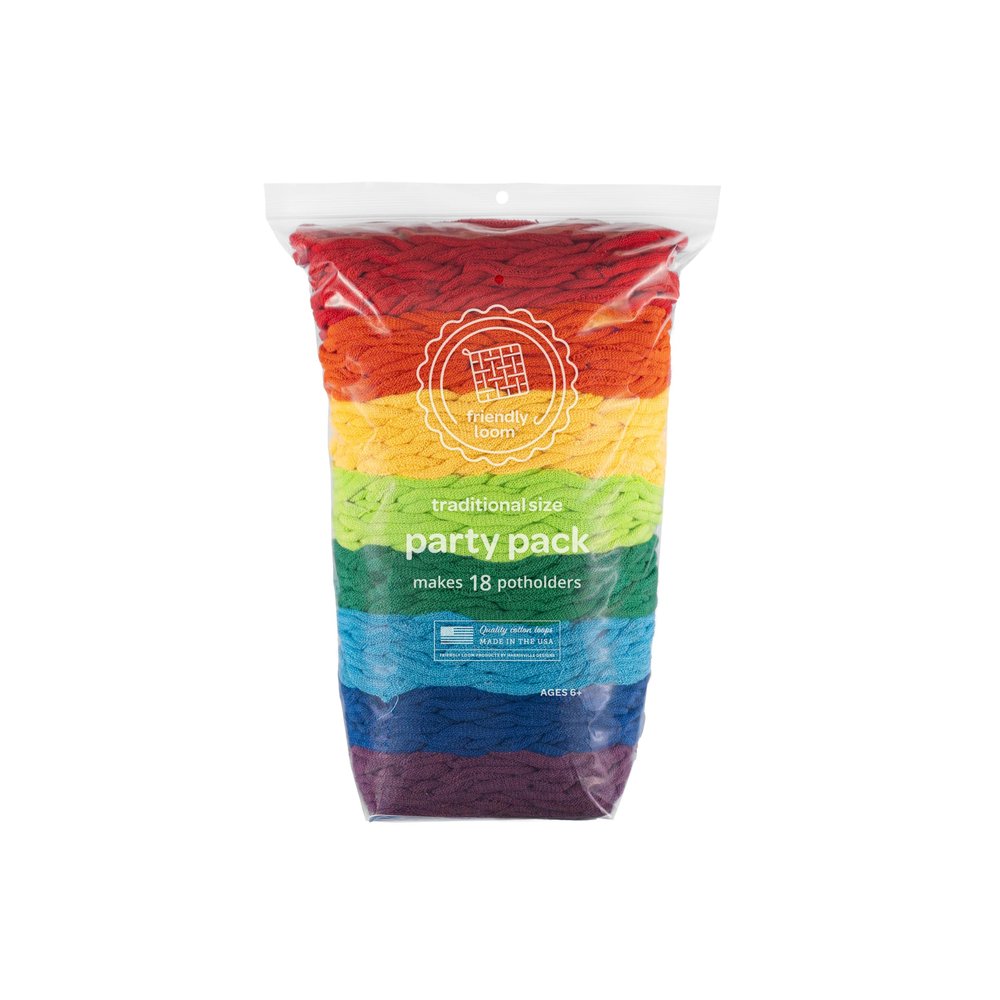 Friendly Loom Cotton Weaving Loops in Rainbow Colors 7 Traditional Size | Weave 18 Functional Potholders | Made in the USA