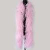 wangruida 2 Yards 10ply Dyed Ostrich Feathers Boa Shawl for Wedding Party Dress Sewing Decoration Scarf view 2