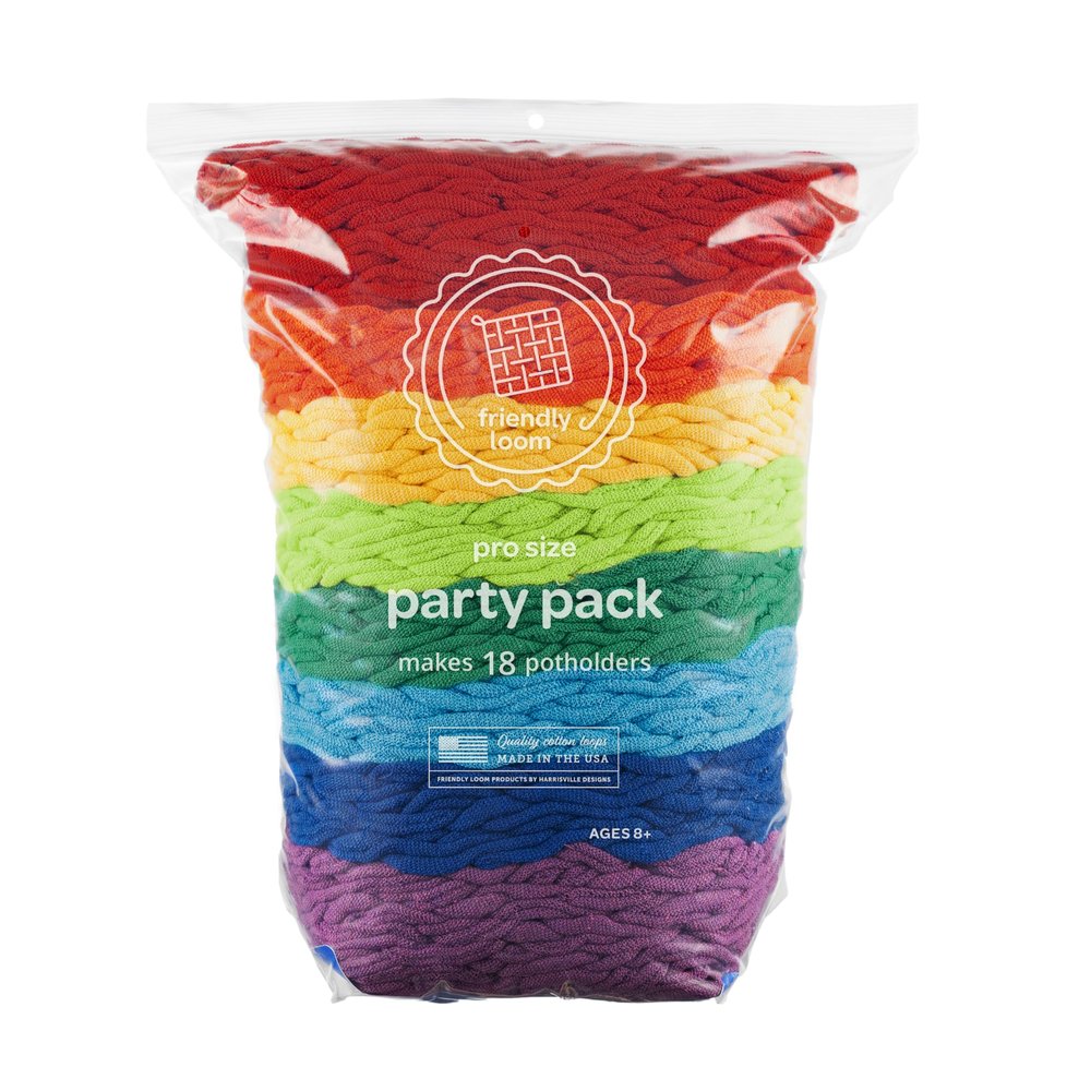 Friendly Loom Quality Cotton Weaving Loops in Rainbow Colors 10 PRO Size | Weave 18 Functional Potholders | Made in the USA