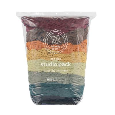 Friendly Loom Quality Cotton Weaving Loops in Earthtone Inspired Colors 10 PRO Size | Weave 36 Functional Potholders | Made in the USA