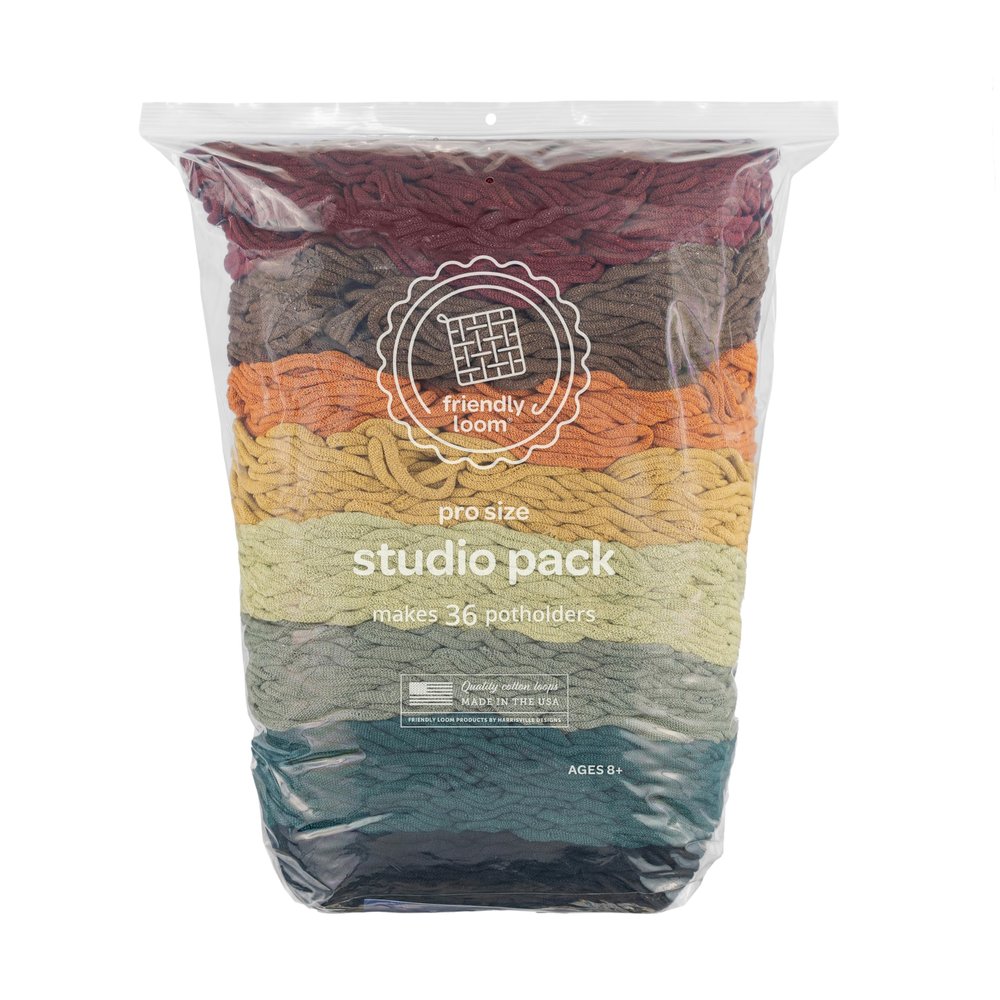 Friendly Loom Quality Cotton Weaving Loops in Earthtone Inspired Colors 10 PRO Size | Weave 36 Functional Potholders | Made in the USA