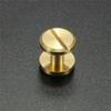 20Pcs Diameter 8mm Flat Belt Screw Leather Craft Chicago Screw Brass Solid Rivets Stud Head for DIY Leather Belt Bag Suitcase (Height: 4mm) view 2