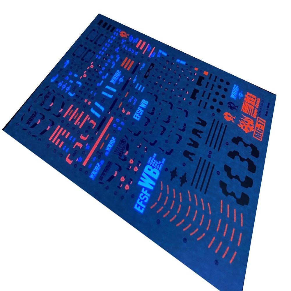 Fluorescent Special Water Paste Water Decals Decal for MG-17 RX-78-2 Ver3.0 1/100 Mobile Model Compatible