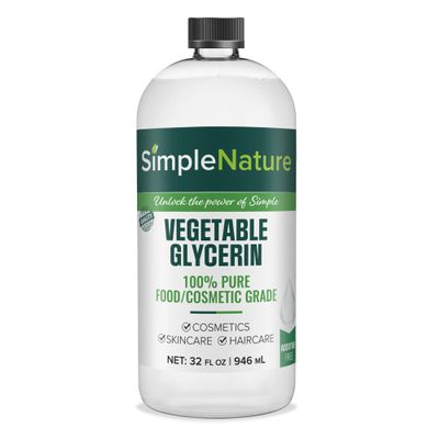 Simple Nature 100% Pure Vegetable Glycerin - 32 oz - Natural Pure Food/Cosmetic Grade for Skincare, Haircare, Cosmetics, Soapmaking, Crafts - Softening & Moisturizing Multipurpose Humectant