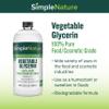 Simple Nature 100% Pure Vegetable Glycerin - 32 oz - Natural Pure Food/Cosmetic Grade for Skincare, Haircare, Cosmetics, Soapmaking, Crafts - Softening & Moisturizing Multipurpose Humectant view 2