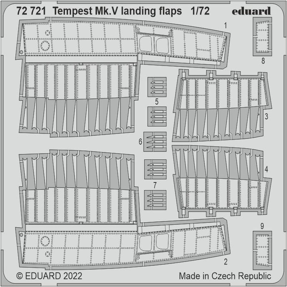 Eduard EDU72721 1/72 Hawker Tempest Mk.5 Landing Flap (for Airfix) Plastic Model Parts