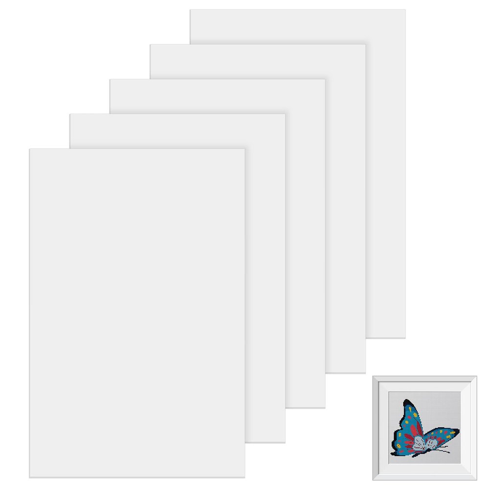 Taiyin 5 Pieces Mounting Board 15 x 9.8 Inch No Acid Sticky Board for Cross Stitch Self Adhesive Cross Stitch Supplies for Framing Picture Embroidery Needlework Craft