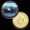 U.S. United States Navy | USS Monterey CG-61 | Gold Plated Colorized Printed Challenge Coin view 1
