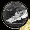 U.S. United States Navy | USS Randolph CV-15 | Gold Plated Colorized Printed Challenge Coin view 1