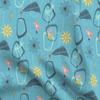 Spoonflower Fabric - Atomic Springs Pink Blue Yellow Retro Modern Gold Aqua Turqoise Printed on Denim Fabric Fat Quarter - Bottomweight Apparel Home Decor Upholstery view 1
