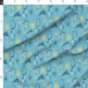 Spoonflower Fabric - Atomic Springs Pink Blue Yellow Retro Modern Gold Aqua Turqoise Printed on Denim Fabric Fat Quarter - Bottomweight Apparel Home Decor Upholstery view 2
