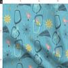 Spoonflower Fabric - Atomic Springs Pink Blue Yellow Retro Modern Gold Aqua Turqoise Printed on Denim Fabric Fat Quarter - Bottomweight Apparel Home Decor Upholstery view 4