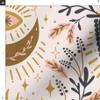 Spoonflower Fabric - Magic Pockets Beige Astrology Lunar Beige Denim Printed on Denim Fabric Fat Quarter - Bottomweight Apparel Home Decor Upholstery view 3
