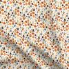 Spoonflower Fabric - Thanksgiving White Small Autumn Scale Turkey Pumpkins Face Printed on Denim Fabric Fat Quarter - Bottomweight Apparel Home Decor Upholstery view 1
