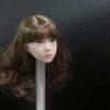 1/6 Scale Female Head Sculpt, Pale Skin Loli Girl Brown Curls Hair Head Carved for 12inches Action Figure Body Doll view 4