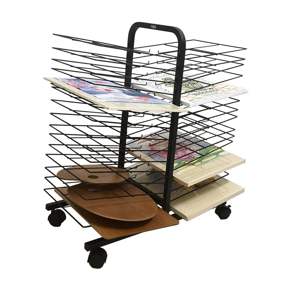 XLTFUC Art Drying Rack, Mobile Drying Easel Art Studio, Educational Product Drying Rack, Space-Saving Shelf Suitable for 8KA3 Paper Album Display Rack (Size : 30 Layers)
