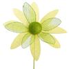 Factory Direct Craft Yellow and Green Natural Burlap Daisy on Hand Wrapped Wire Stem for Flower Arrangements and Decorations 15" Dia view 1