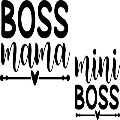 SEC Apparel Mother Daughter Matching Iron On Decal Patches Transfers Vinyl for t Shirts Fabric Clothing - Boss Mama Mini