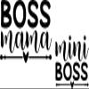 SEC Apparel Mother Daughter Matching Iron On Decal Patches Transfers Vinyl for t Shirts Fabric Clothing - Boss Mama Mini view 1