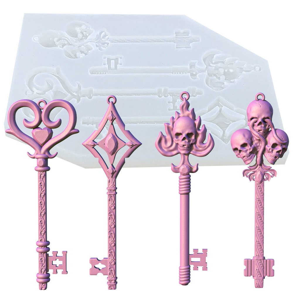 KAKIWYHHH Poker Spade Heart Diamond Club Key Epoxy Resin Silicone Mold for Fondant Sugar Craft, Cake Topper Decorating, Polymer Clay, Plaster