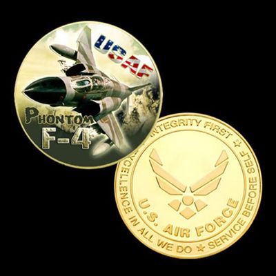 U.S. United States Air Force USAF | F-4 Phantom | Gold Plated Challenge Coin