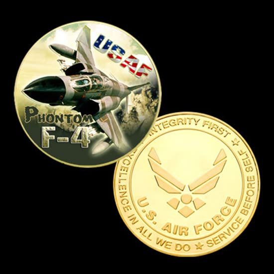 U.S. United States Air Force USAF | F-4 Phantom | Gold Plated Challenge Coin