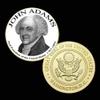 2nd President of The U.S. United States 1797-1801 | John Adams | Gold Plated Printed Challenge Coin view 1