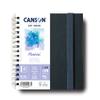 Canson Montval Watercolor Art Book, 7.8x7.8 inches, 48 Sheets, Blue Cloth Hardcover, Side Wire - Professional Artist Notebook for Painting, Sketching, Drawing view 1