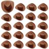 50 Pieces Mini Western Cowboy Cowgirl Hat Plastic Miniature Western Hat Doll Hat Brown Mini Western Hats for Crafts Doll Dress Up(Brown) view 1