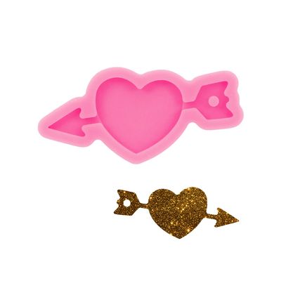 Shiny Heart Shape Resin Mold Valentine DIY Keychain Jewelry Making Epoxy Mould for Epoxy Resin Crafting Keychain Love Silicone Molds