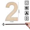 12 Inch Wooden Number 2, 1/4 Inch Thick Large Unfinished Wood Number for Home Wall Decor, DIY Crafts view 2