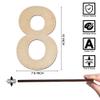 12 Inch Wooden Number 8, 1/4 Inch Thick Large Unfinished Wood Number for Home Wall Decor, DIY Crafts view 2