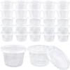 Augshy Small Slime Containers With Lids, 50 Pack Hawaiian Shaved Ice Mold Jello Shot Cups Condiment Containers Plastic Portion Cups with Lids for Salad Dressing Food Storage Containers (4 oz) view 1