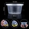 Augshy Small Slime Containers With Lids, 50 Pack Hawaiian Shaved Ice Mold Jello Shot Cups Condiment Containers Plastic Portion Cups with Lids for Salad Dressing Food Storage Containers (4 oz) view 2