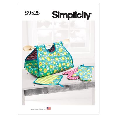 Simplicity SS9528OS Kitchen Accessories Pot Holder, Mitt, and Casserole Carrier Sewing Pattern Kit, Code S9528, One Size
