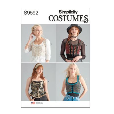 Simplicity SS9592AA Misses' Lined Corsets Sewing Pattern Packet, Design Code S9592, Sizes 6-8-10-12